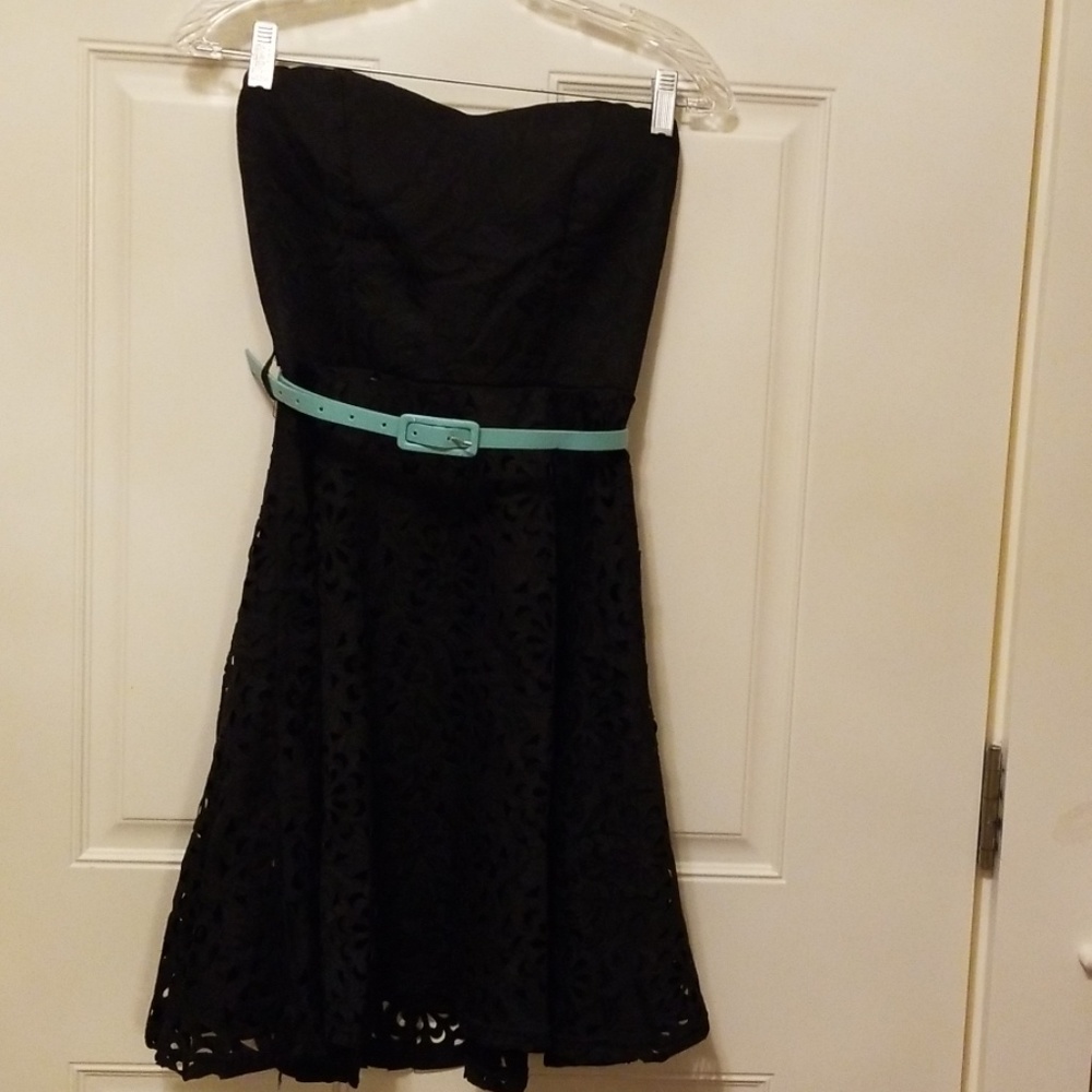 Strapless eyelet dress